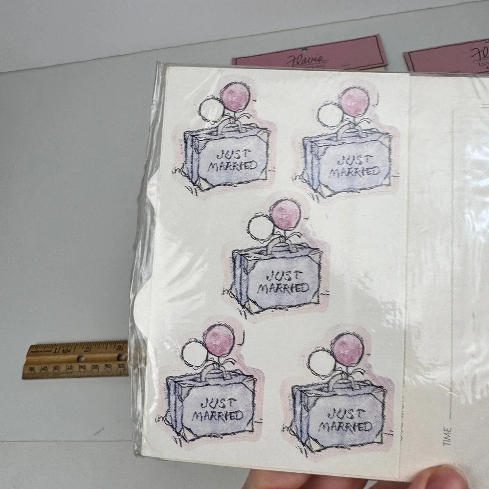 3 Pkgs Vtg Flavia Applause Just Married Tri Fold Wedding Invitations 30 Total‎
